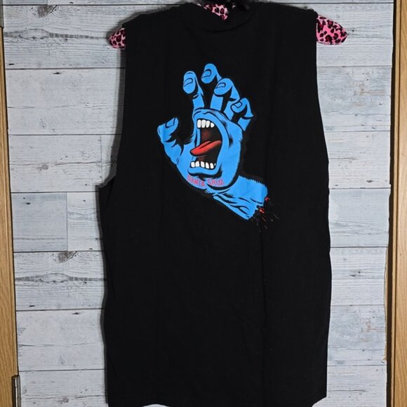 Santa Cruz Black Graphic Cutoff Tshirt Size Medium - Picture 2 of 7